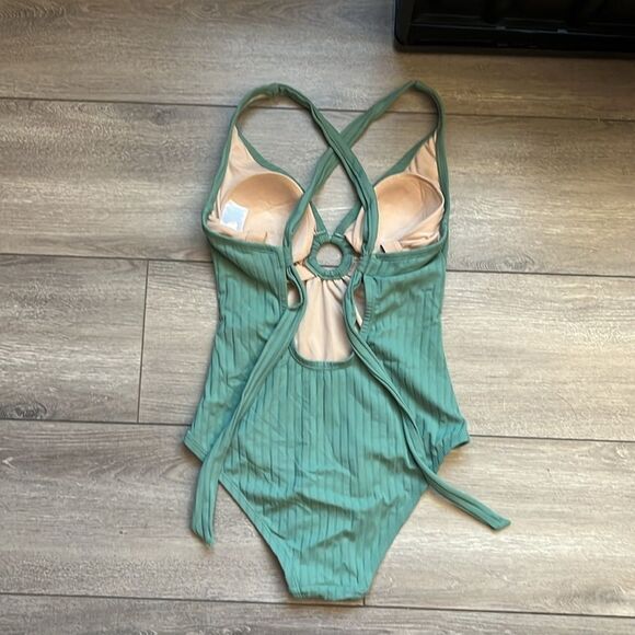 3/$20 Kona Sol Green One Piece Swimsuit - Picture 3 of 6